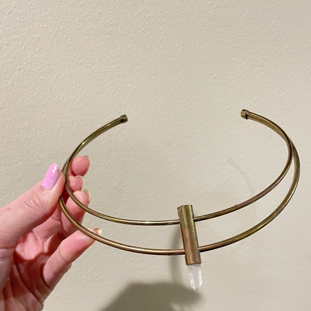 Bronze and Crystal Metal Choker
